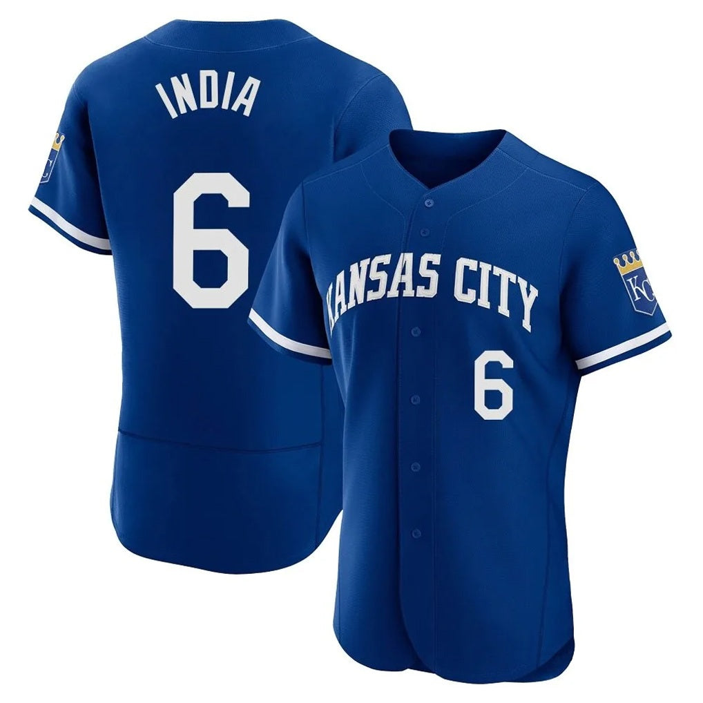 Kansas City Royals #6 Jonathan India Player Royal FEDASGOGE Limited Elite Home Stitched Jerseys