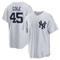 New York Yankees #45 Gerrit Cole White FEDASGOGE Home Replica Player Name Jersey 2