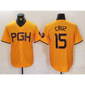 Pittsburgh Pirates #15 Oneil Cruz Yellow FEDASGOGE 2023 City Connect Stitched Jersey 2