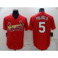 St. Louis Cardinals #5 Albert Pujols Red FEDASGOGE Stitched Cool Base Jersey