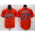 Houston Astros #27 Jose Altuve Orange FEDASGOGE With Patch Cool Base Stitched Jersey