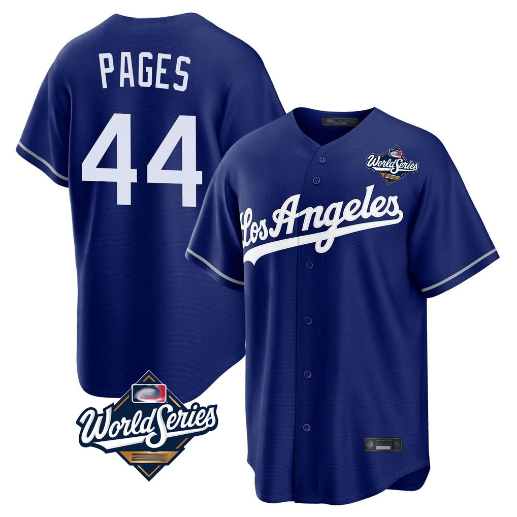 Los Angeles Dodgers #44 Andy Pages Player Royal FEDASGOGE World Series Game Stitched Jerseys