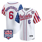 Baltimore Orioles #6 Ryan Mountcastle Player White FEDASGOGE USA 250 Independence Day Vapor Premier Home Game Stitched Jerseys
