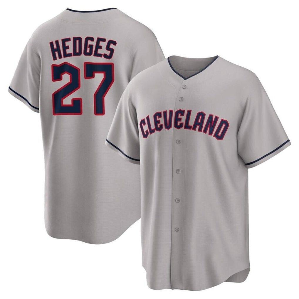 Cleveland Guardians #27 Austin Hedges Player Gray FEDASGOGE Game Home Stitched Jerseys