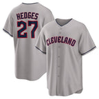 Cleveland Guardians #27 Austin Hedges Player Gray FEDASGOGE Game Home Stitched Jerseys