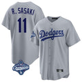 Los Angeles Dodgers #11 Roki Sasaki Player Gray FEDASGOGE World Series Meet Game Stitched Jerseys