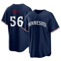 Minnesota Twins #56 Josh Bell Player Navy FEDASGOGEReplica Alternate Home Stitched Jerseys