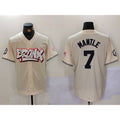 New York Yankees #7 Mickey Mantle Cream FEDASGOGE Limited Stitched Jersey 2