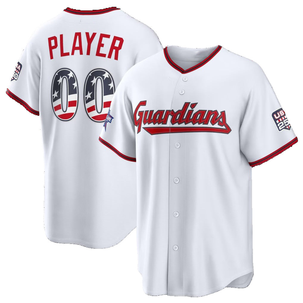Custom Cleveland Guardians 2026 All-Star Edition Stars & Stripes White FEDASGOGE Stadium Pick-A-Player Jersey