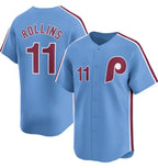 Philadelphia Phillies #11 Jimmy Rollins Light Blue FEDASGOGE Alternate Limited Stitched Jersey