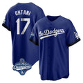 Los Angeles Dodgers #17 Shohei Ohtani Player Royal FEDASGOGE World Series Meet City Connect Home Game Stitched Jerseys