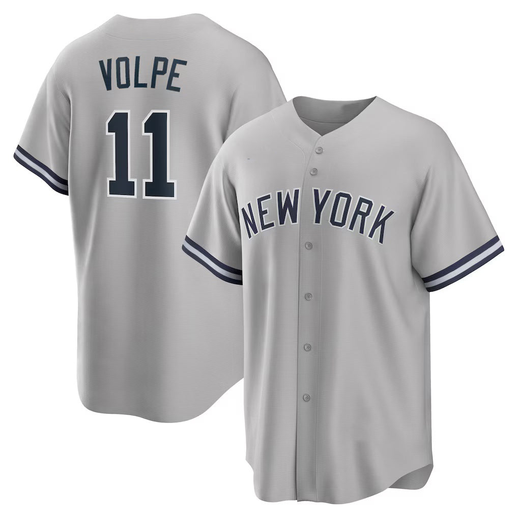 New York Yankees #11 Anthony Volpe Gray FEDASGOGE Road Replica Jersey