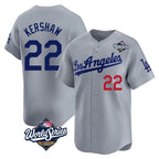 Los Angeles Dodgers #22 Clayton Kershaw Player Gray FEDASGOGE World Series Limited Home Stitched Jerseys