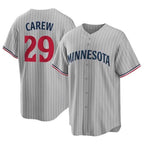 Minnesota Twins #29 Rod Carew Player Gray FEDASGOGEGame Limited Home Stitched Jerseys
