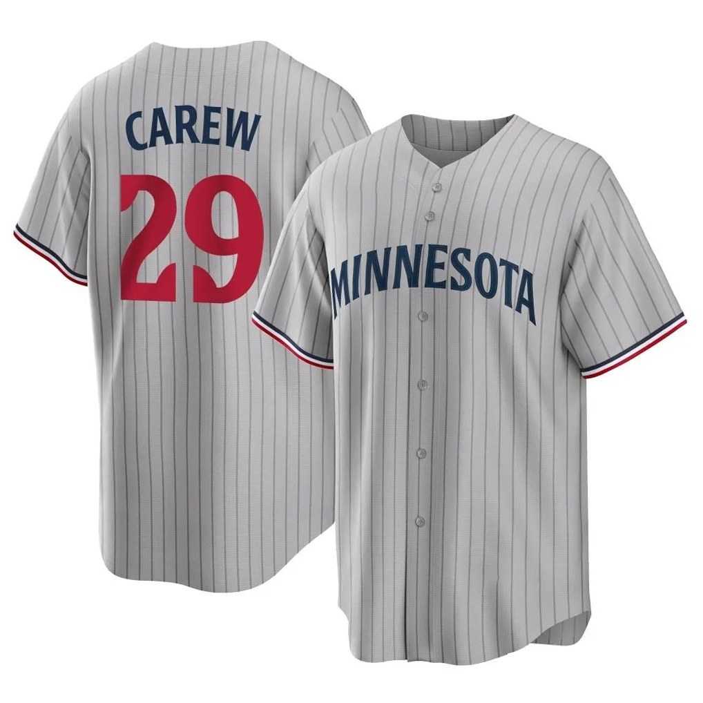 Minnesota Twins #29 Rod Carew Player Gray FEDASGOGEGame Limited Home Stitched Jerseys