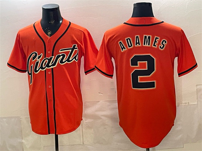 San Francisco Giants #2 Willy Adames Orange FEDASGOGE Cool Base Stitched Jersey