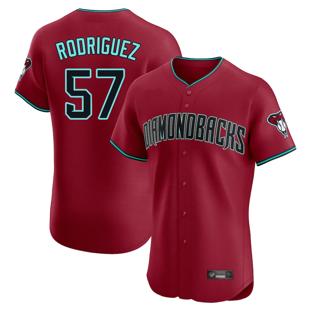Arizona Diamondbacks #57 Eduardo Rodriguez Player Red FEDASGOGE Limited Elite Home Game Stitched Jerseys