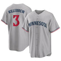 Minnesota Twins #3 Harmon Killebrew Player Gray FEDASGOGEGame Limited Home Stitched Jerseys