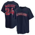 Cleveland Guardians #24 Triston McKenzie Player Navy FEDASGOGE Game Home Stitched Jerseys