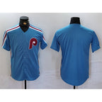 Philadelphia Phillies Blank Blue FEDASGOGE Cool Base Stitched Jersey