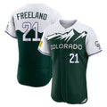 Colorado Rockies #21 Kyle Freeland Player Green FEDASGOGE City Connect Limited Elite Home Stitched Jerseys