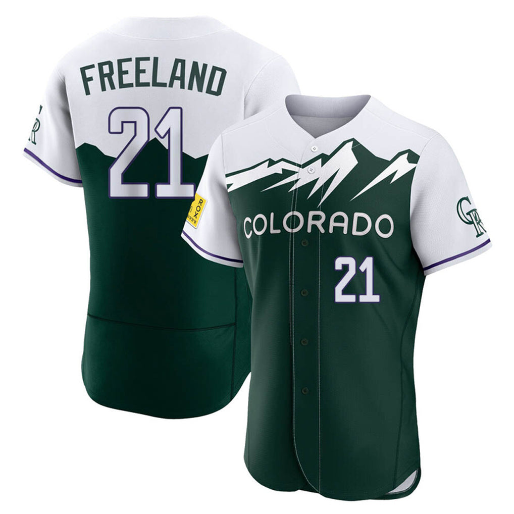 Colorado Rockies #21 Kyle Freeland Player Green FEDASGOGE City Connect Limited Elite Home Stitched Jerseys