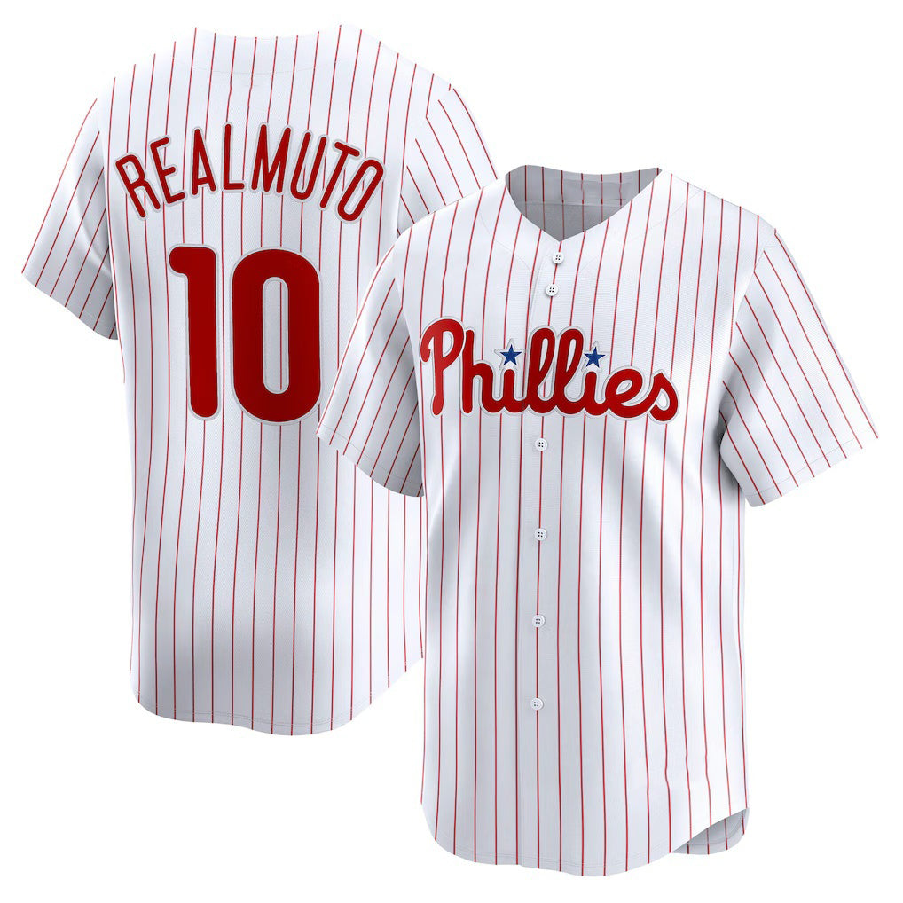 Philadelphia Phillies #10 J.T. Realmuto White FEDASGOGE Home Limited Player Jersey