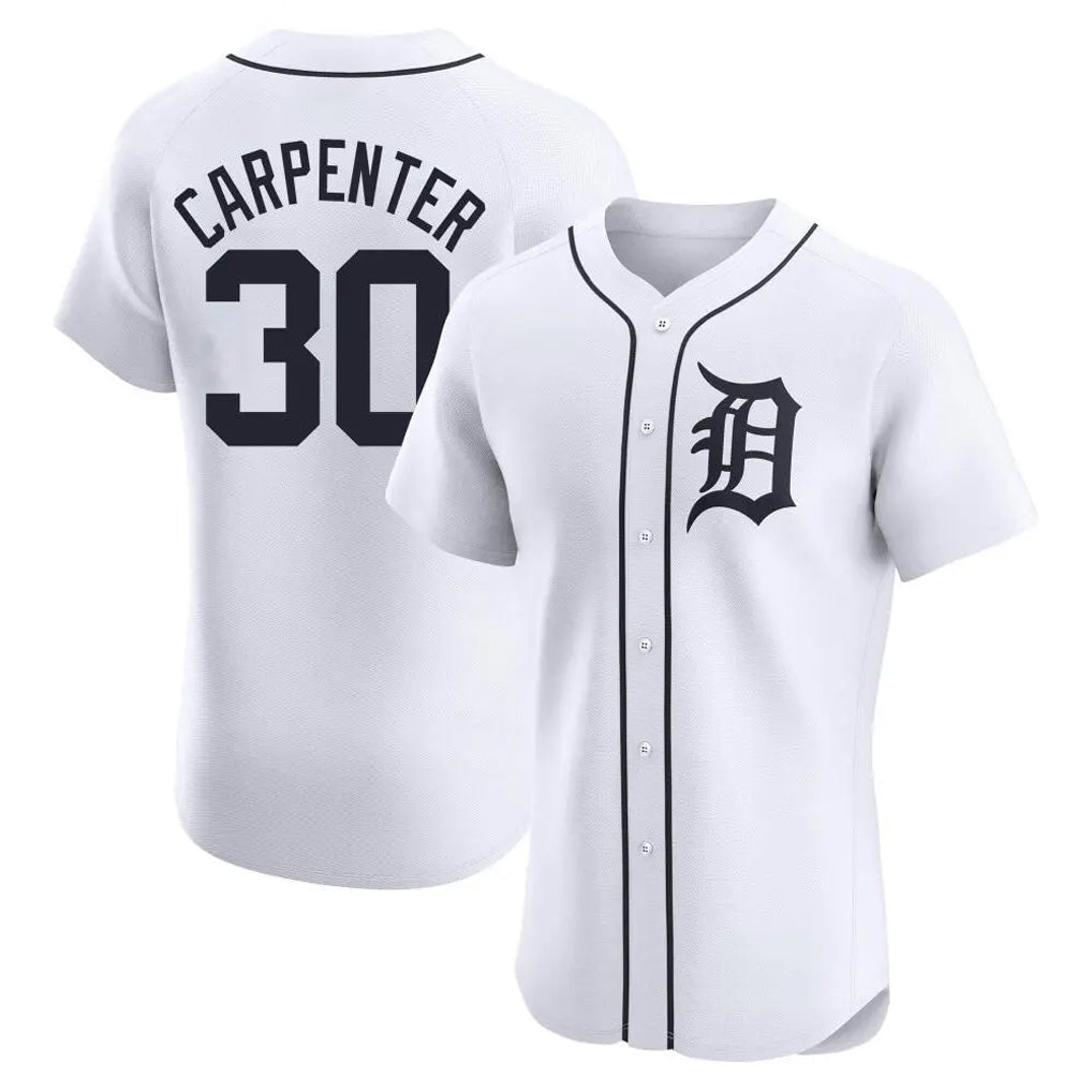 Detroit Tigers #30 Kerry Carpenter Player White FEDASGOGE Limited Elite Home Stitched Jerseys