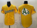 Oakland Athletics Team Big Logo 2026 Yellow FEDASGOGE Alternate Sacramento Celebrating 125 Years Vapor Limited Stitched Jerseys 2