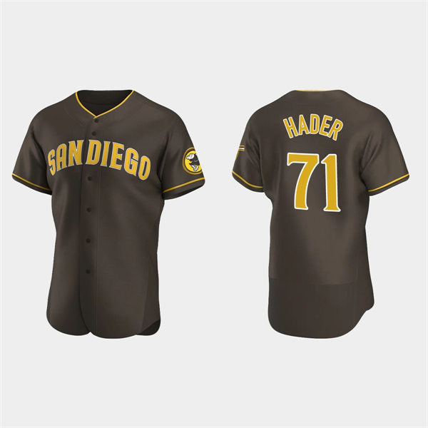 San Diego Padres #71 Josh Hader Brown FEDASGOGE Road Player FlexBase Jersey