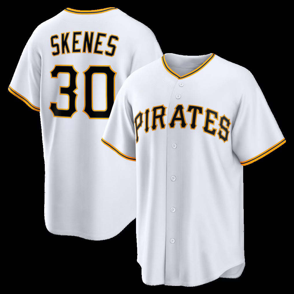 Pittsburgh Pirates #30 Paul Skenes White FEDASGOGE Home Replica Jersey