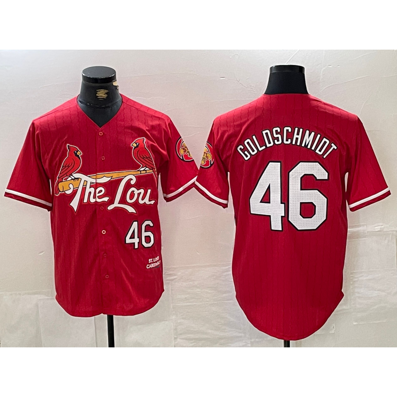 St. Louis Cardinals #46 Paul Goldschmidt Red FEDASGOGE 2024 City Connect Limited Stitched Jersey