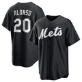 New York Mets #20 Pete Alonso Black FEDASGOGE Lights Out Limited Stitched Jersey