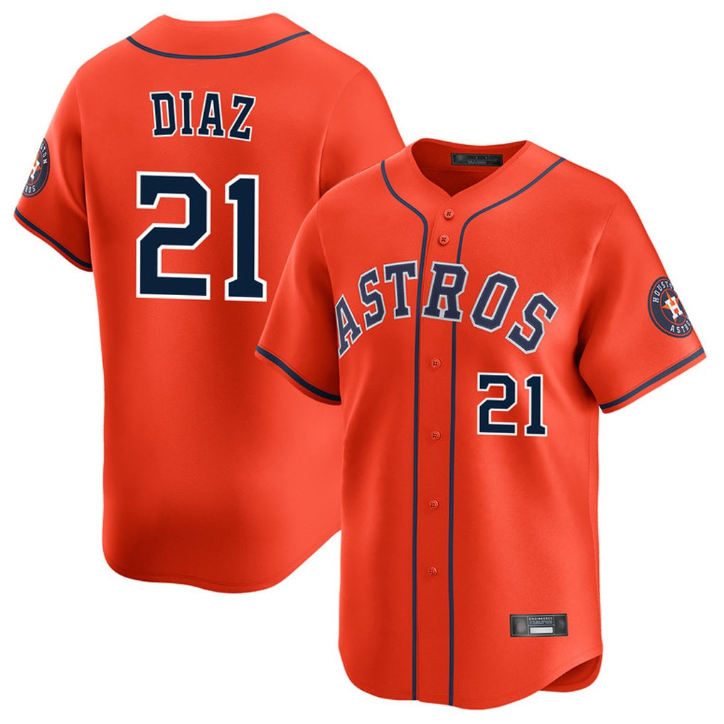 Houston Astros #21 Yainer Diaz Player Orange FEDASGOGE Home Limited Stitched Jerseys