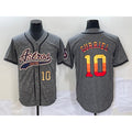 Houston Astros #10 Yuli Gurriel Number Grey FEDASGOGE Gridiron Cool Base Stitched Jersey 2