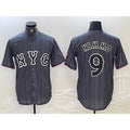 New York Mets #9 Brandon Nimmo Gray FEDASGOGE 2024 City Connect Cool Base Stitched Jersey