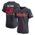 Atlanta Braves #28 Matt Olson Player Navy FEDASGOGE 2025 Speedway Classic Limited Elite Home Game Stitched Jerseys
