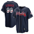 Atlanta Braves #99 Spencer Strider Player Navy FEDASGOGE USA 250 Fourth Of July Limited Home Game Stitched Jerseys