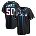 Miami Marlins #50 Agustin Ramirez Player Black FEDASGOGE Fashion Out Home Game Stitched Jerseys