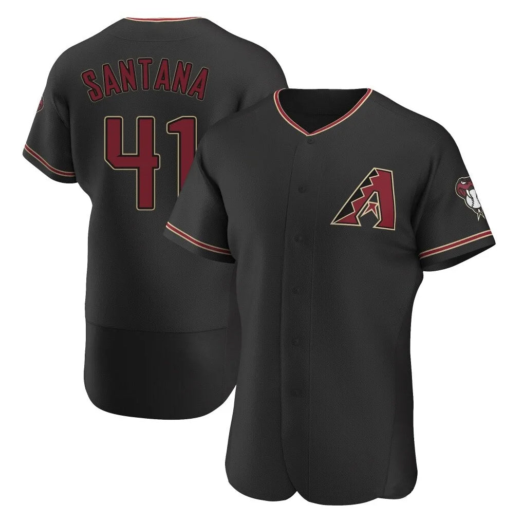 Arizona Diamondbacks #41 Carlos Santana Player Black FEDASGOGE Limited Elite Home Game Stitched Jerseys