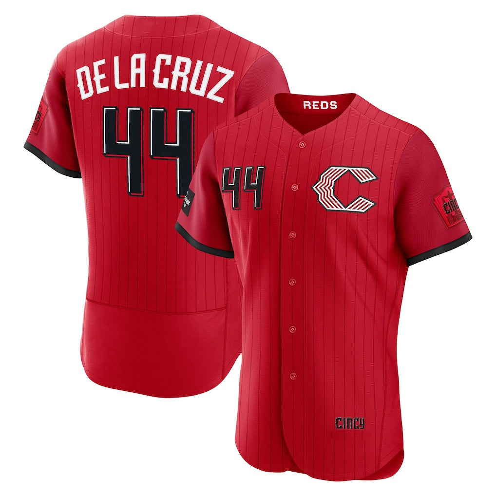 Cincinnati Reds #44 Elly De La Cruz Red FEDASGOGE 2026 City Connect Authentic Sponsor Patch Jersey