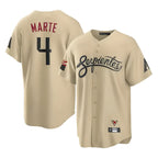 Arizona Diamondbacks #4 Ketel Marte Player Tan FEDASGOGE City Connect Home Game Stitched Jerseys