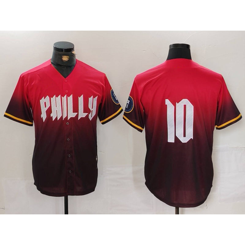 Philadelphia Phillies #10 JT Realmuto Red FEDASGOGE 2024 City Connect Limited Stitched Jersey 2