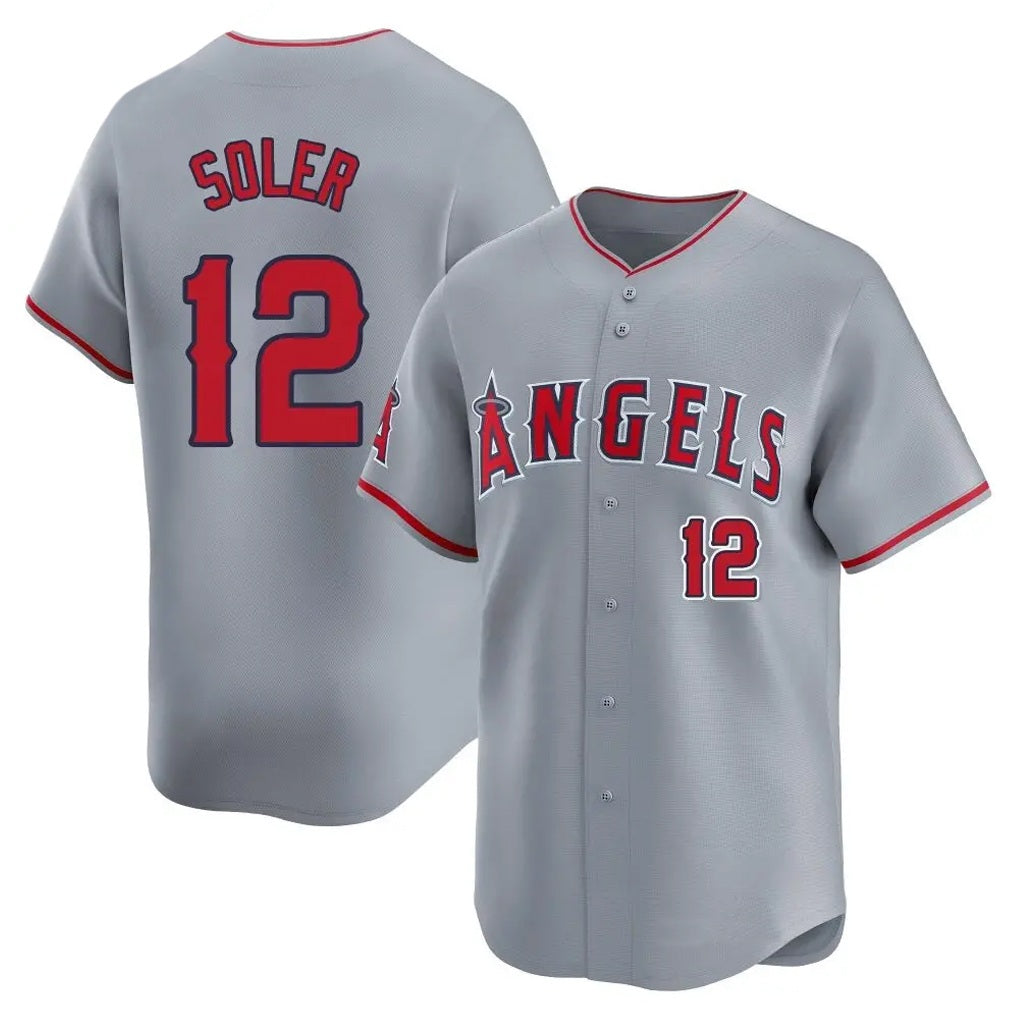 Los Angeles Angels #12 Jorge Soler Player Gray FEDASGOGE Home Limited Stitched Jerseys