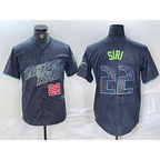 Tampa Bay Rays #22 Jose Siri Number Charcoal FEDASGOGE 2024 City Connect Limited Stitched Jerseys