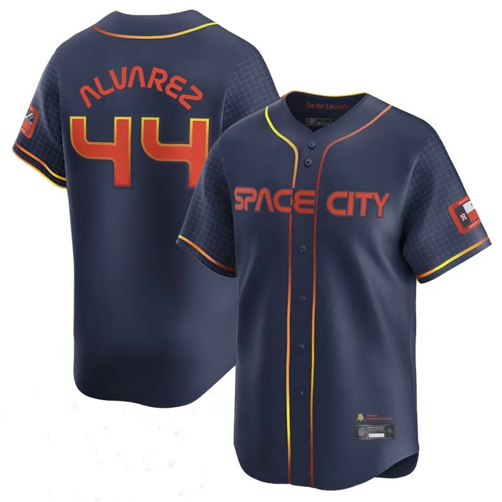 Houston Astros #44 Yordan Alvarez Player Navy FEDASGOGE City Connect Limited Home Game Stitched Jerseys