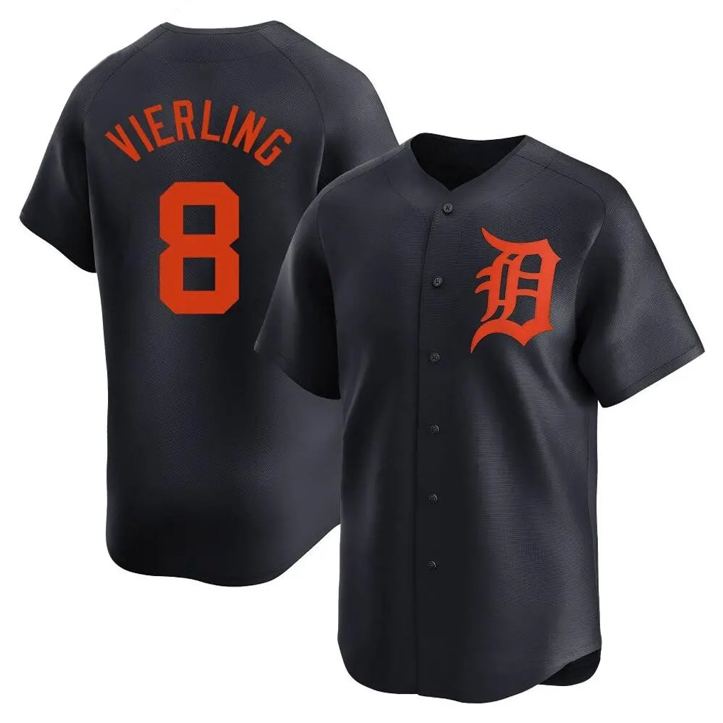 Detroit Tigers #8 Matt Vierling Player Navy FEDASGOGE Home Limited Stitched Jerseys