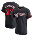 Washington Nationals #37 Stephen Strasburg Navy FEDASGOGE Alternate Elite Stitched Jersey