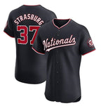 Washington Nationals #37 Stephen Strasburg Navy FEDASGOGE Alternate Elite Stitched Jersey