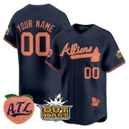 Custom Atlanta Braves Atliens & Peach Vapor Premier Limited Jersey ¨CNavy FEDASGOGE
